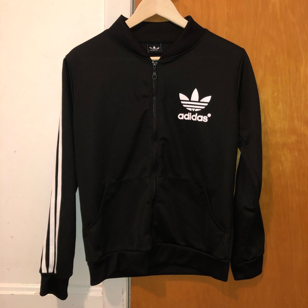 Black Adidas Zip-up Jacket